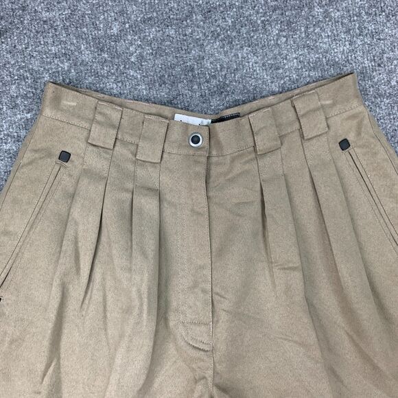 Jamie Sadock Golf Short Womens 8 Brown Faux Suede Pleated Front Retro High Waist - Picture 3 of 10